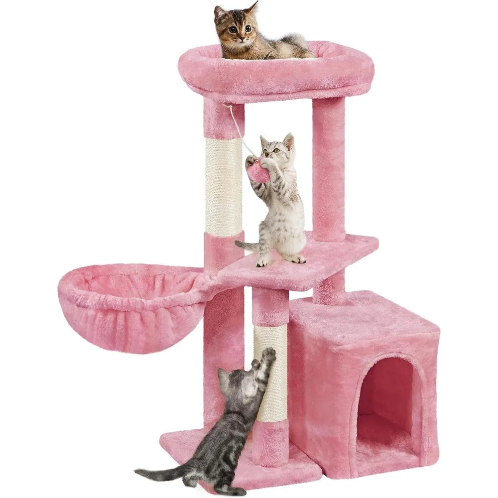 NONECN Cat Tree Tower With Condo Nest And Scratching Posts