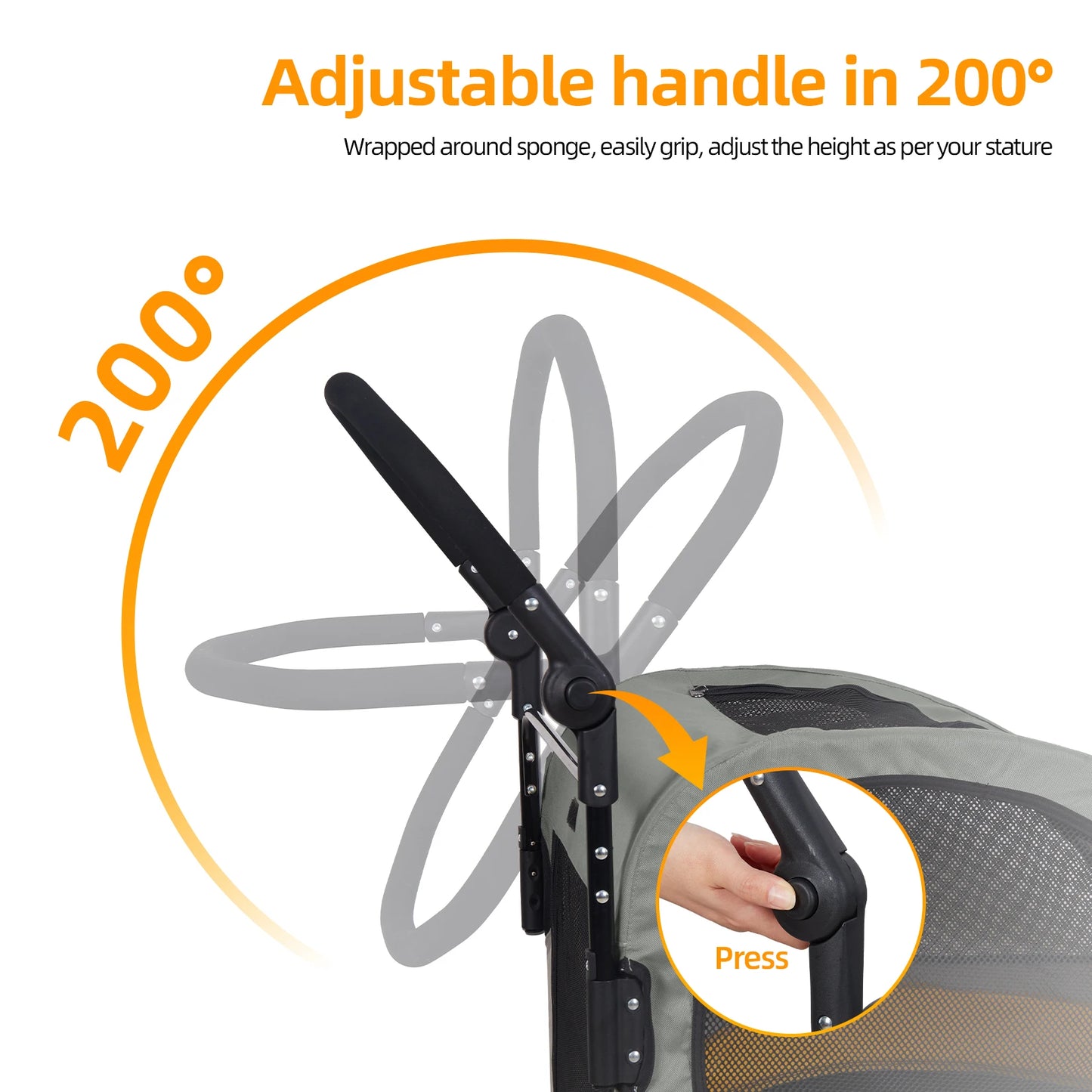 Portable Dog Stroller Foldable Pet Carrier with Wheels