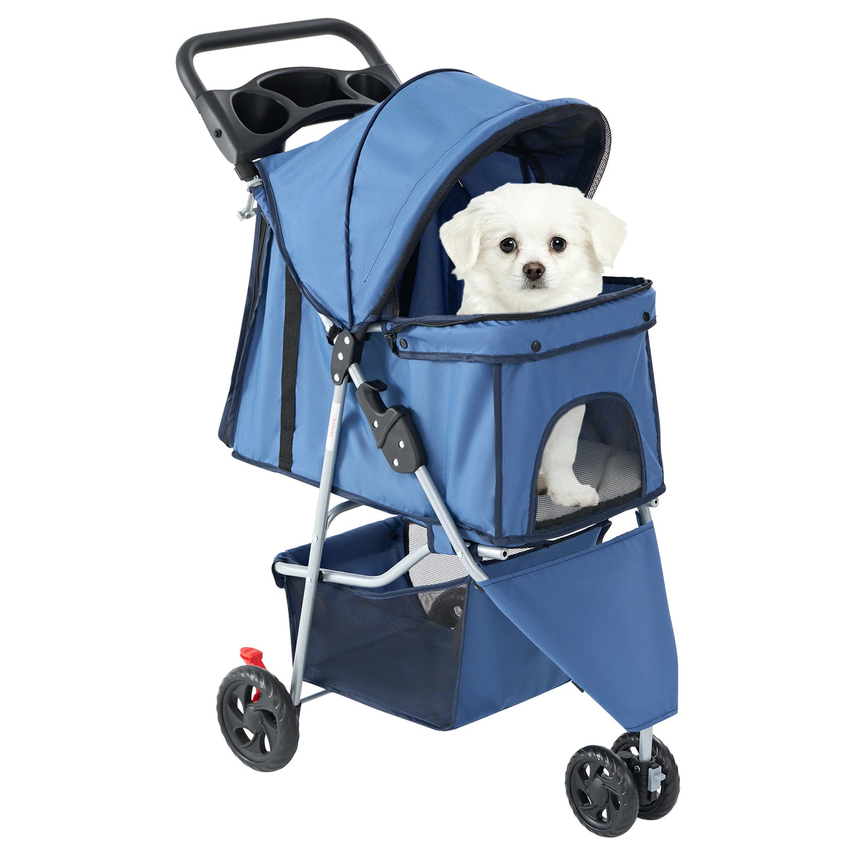DUMOS Foldable Triple Wheel Pet Stroller For Dogs Cats Outside