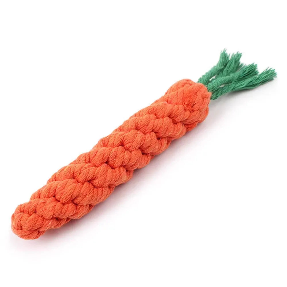 Durable Carrot Rope Dog Toy For Teeth Cleaning And Chewing