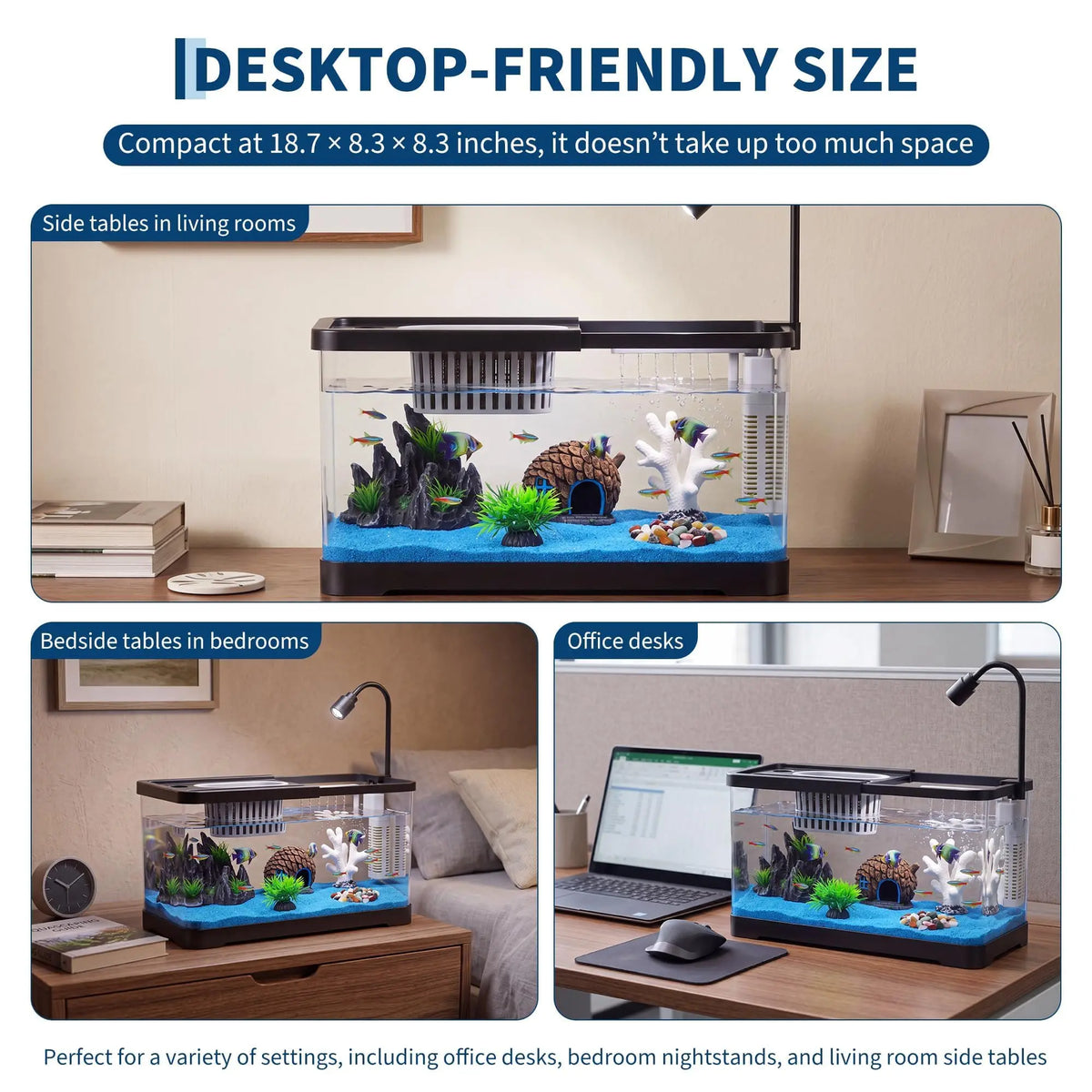 Complete Fish Tank Starter Kit With Filter And Light For Aquatic Pets