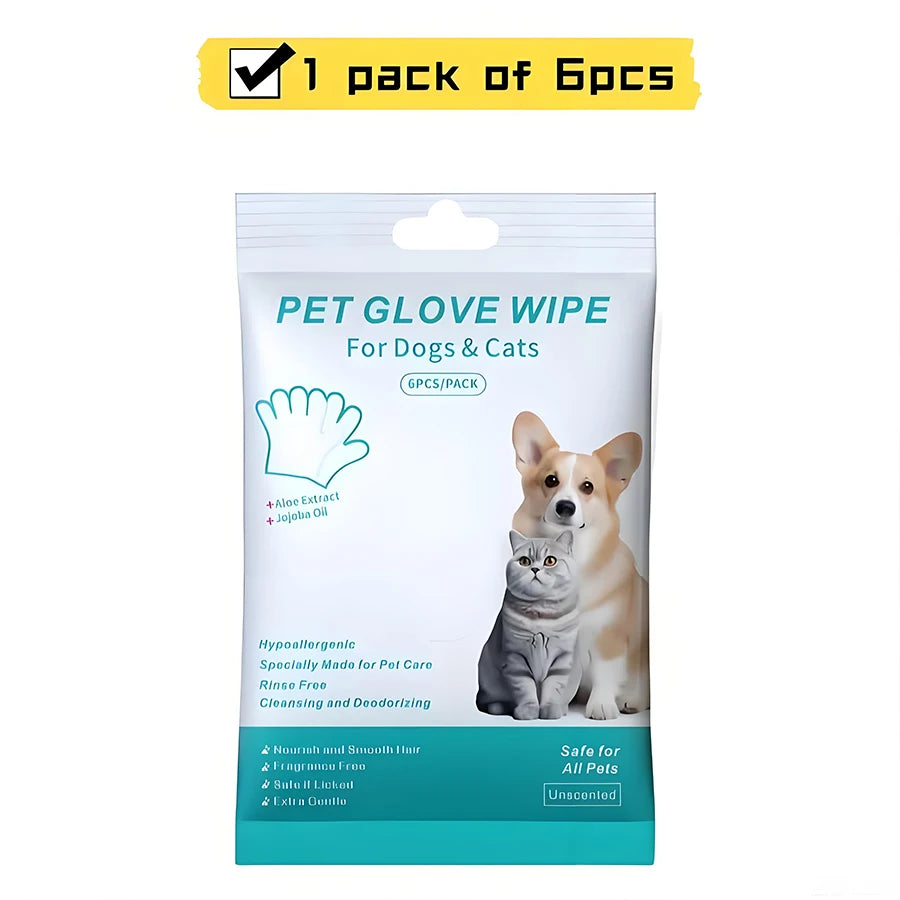 Six Pack Pet Glove Wipes For All Pets Everywhere Daily