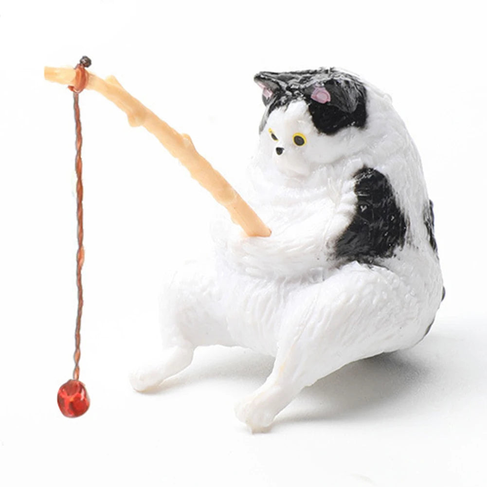 Alloet Kitten Fishing Ornament Aquarium Landscape Decor
