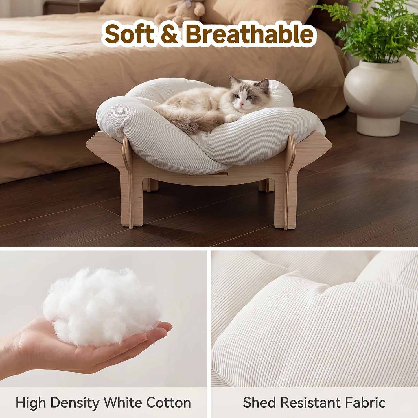 Luxurious Flower Shaped Cat And Small Dog Bed EVA Base