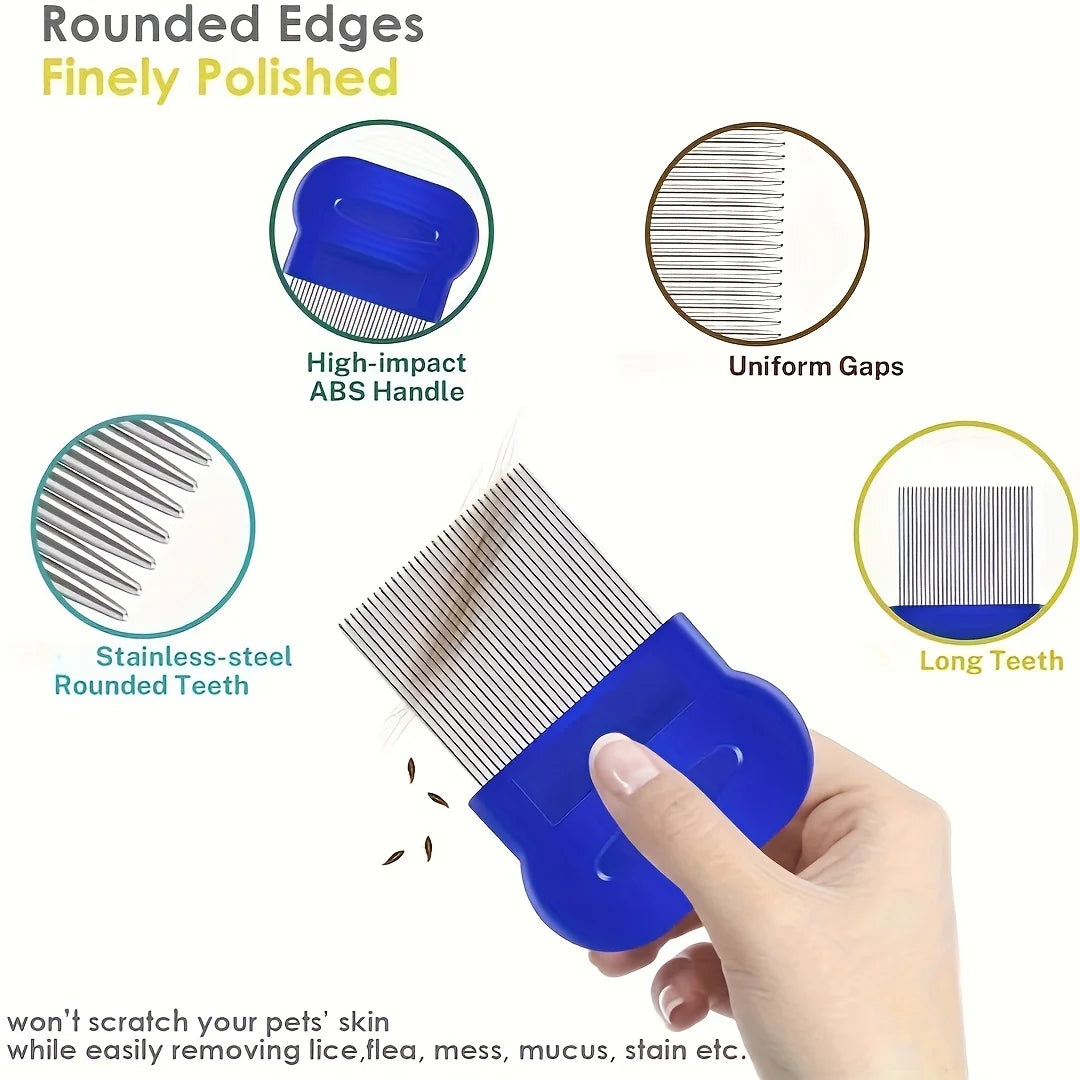 Stainless Steel Flea and Lice Comb for Dogs Cats Rabbits