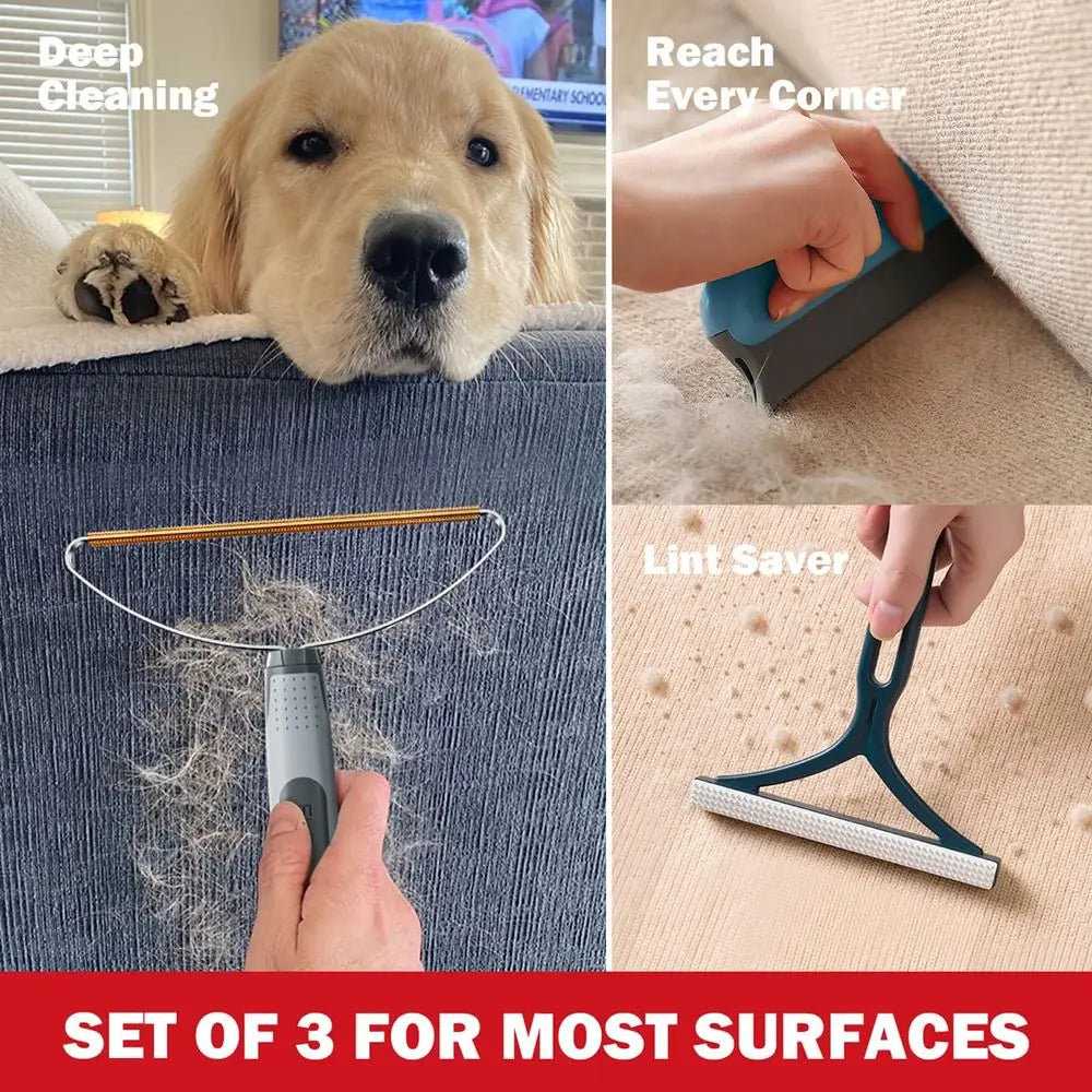Pet Hair Removal Tools Set With Lint Shaver Scraper