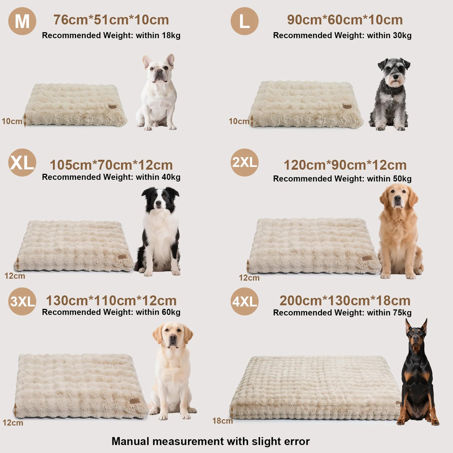 BORWART Ultra Plush Dog Bed With Removable Cover