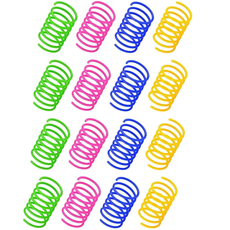 Cat Spring Toys Set For Indoor Cats Durable Plastic Interactive Coils