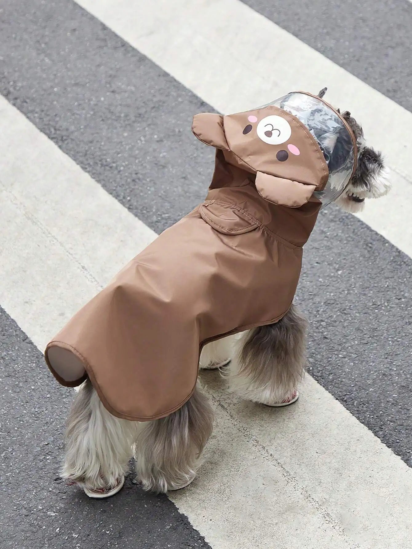 PETSIN Cartoon Bear Hooded Pet Raincoat For Dogs And Cats