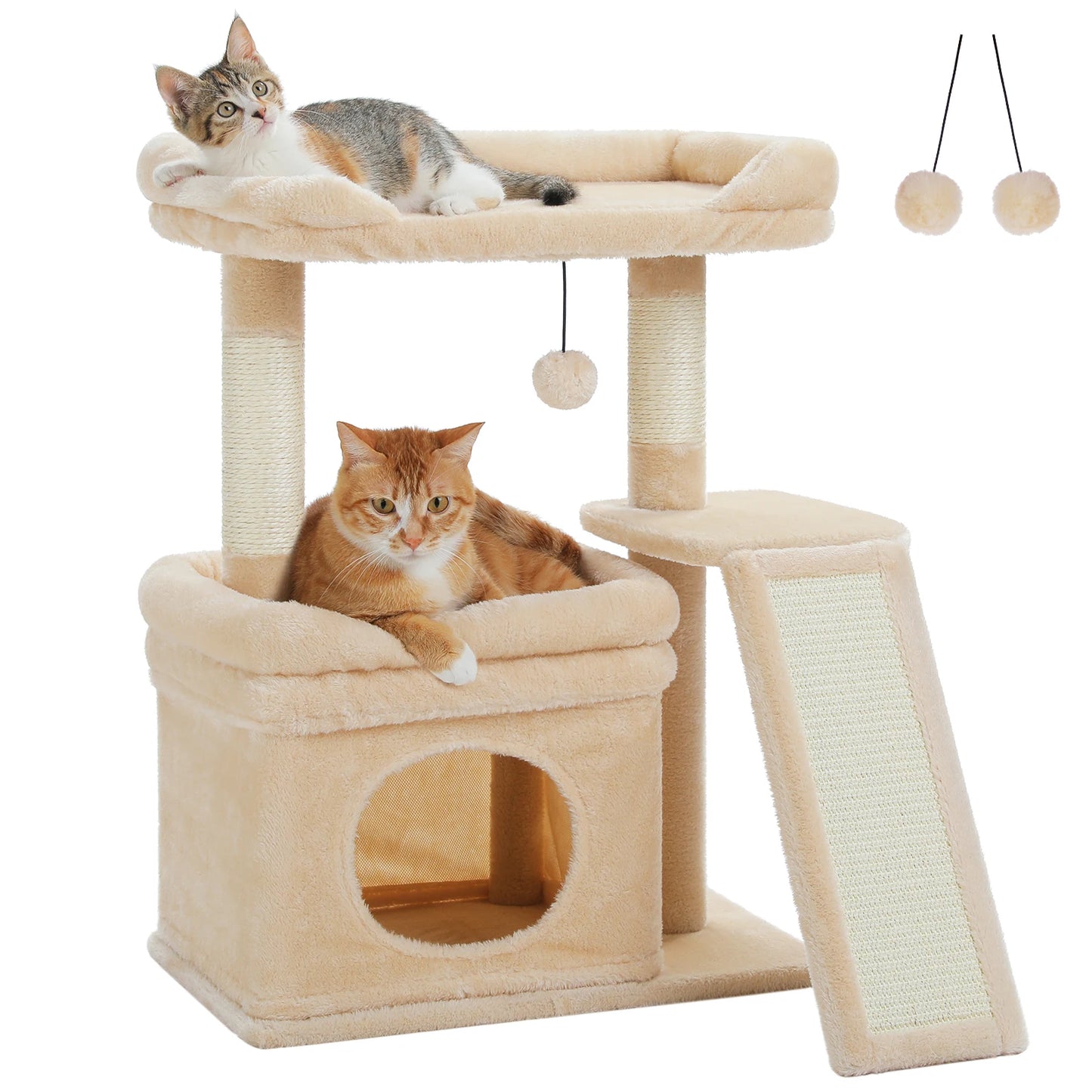 PAWZ Road Three-Tier Indoor Cat Tree with Sisal Scratching Post