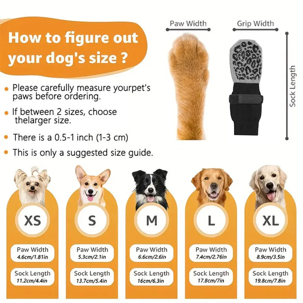 Waterproof Dog Paw Protectors Anti-Slip Boots With Traction
