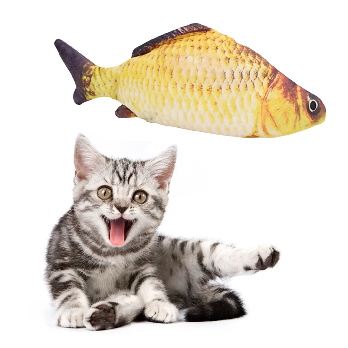 USB Charger Fish Cat Toy Interactive Floppy Realistic Chew