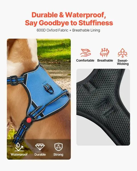 NONECN Large Dog Harness No Pull Adjustable Vest and Leash