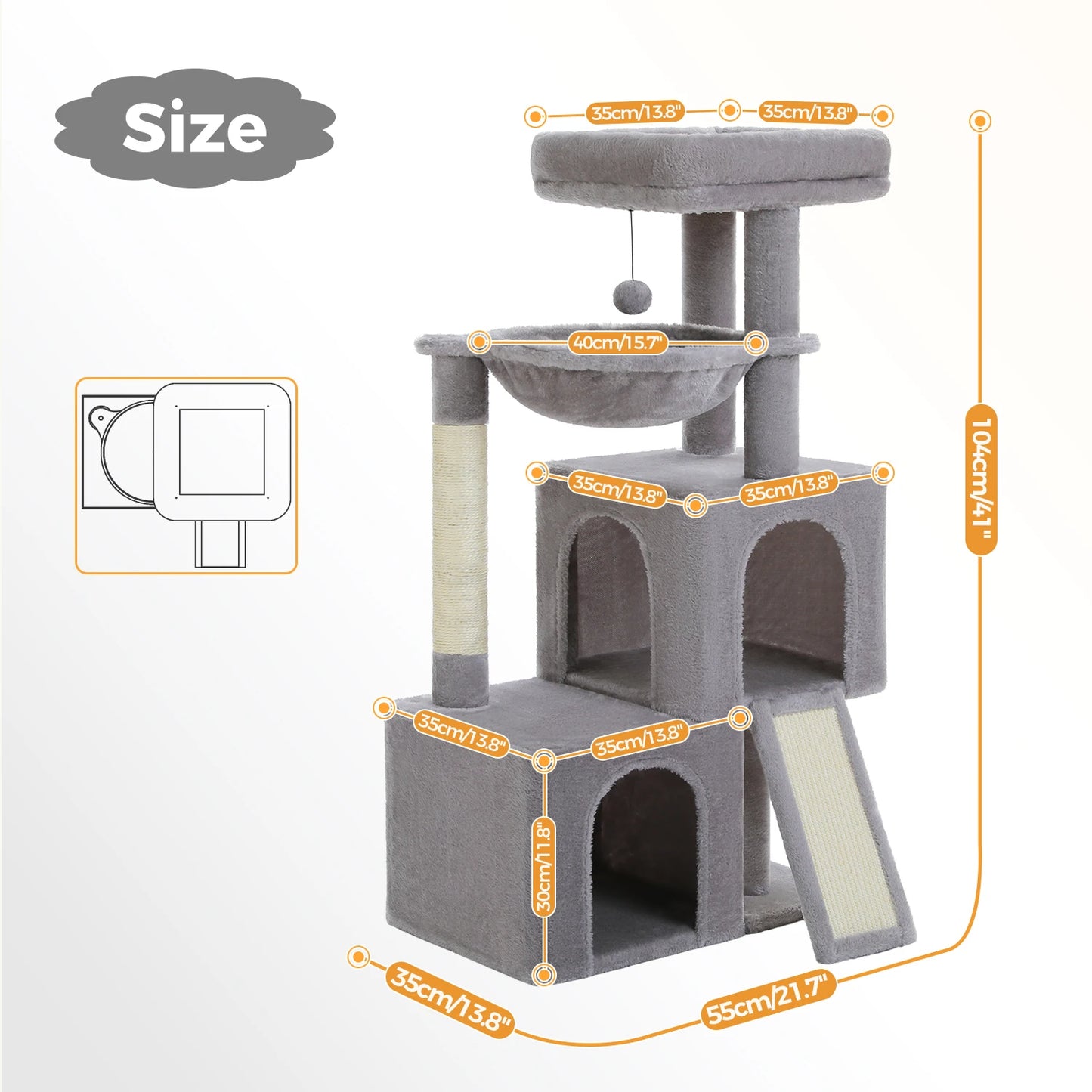 PAWZ Road Large Cat Tree Multi Level Tower With Condos