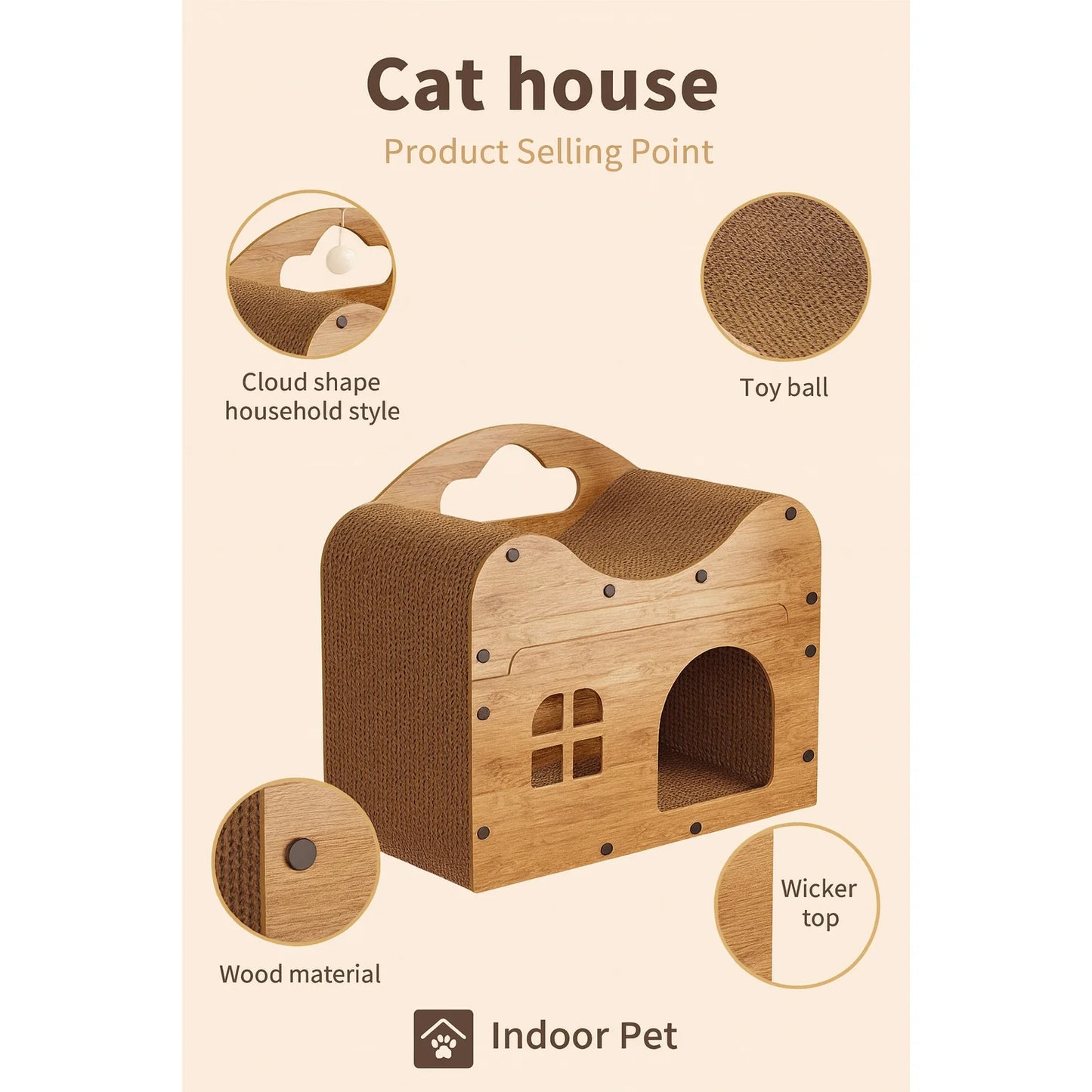 Spacious Cat House Condo With Dual Scratching Boards