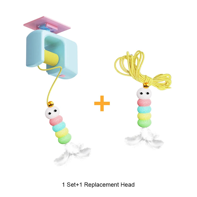 Cat Toy Swing Disc With Bell Hanging Interactive Rope Toy