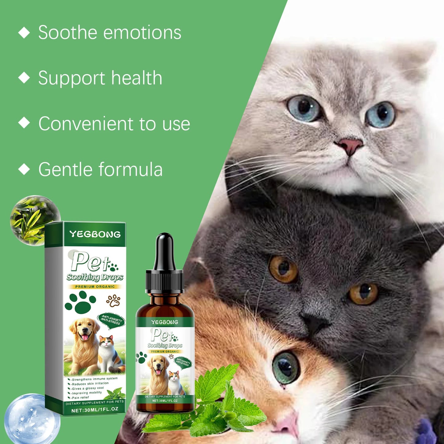 YEGBONG Pet Soothing Drops for Skin Health and Calming