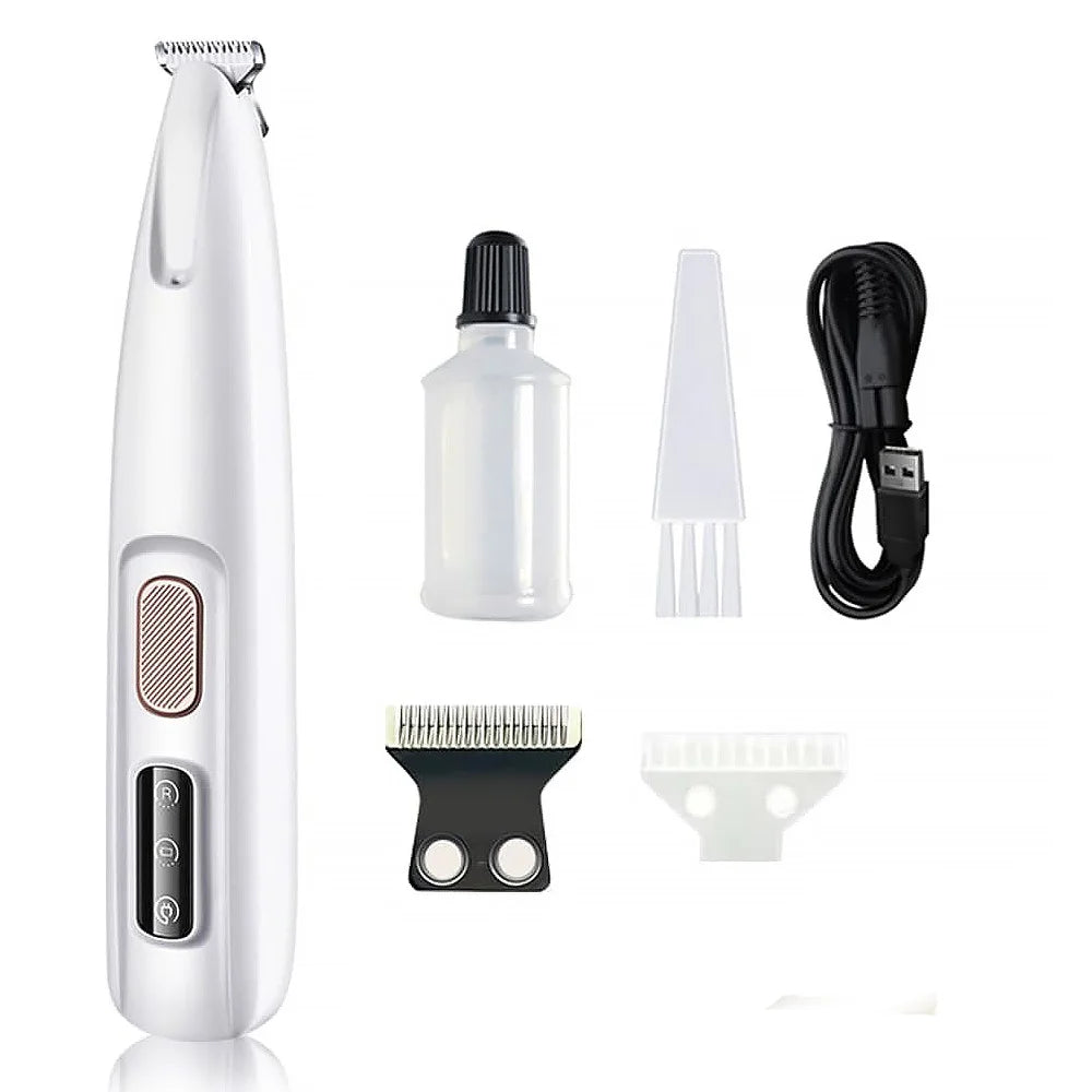 Cat Dog Paw Trimmer Rechargeable Grooming Clippers With LED Light