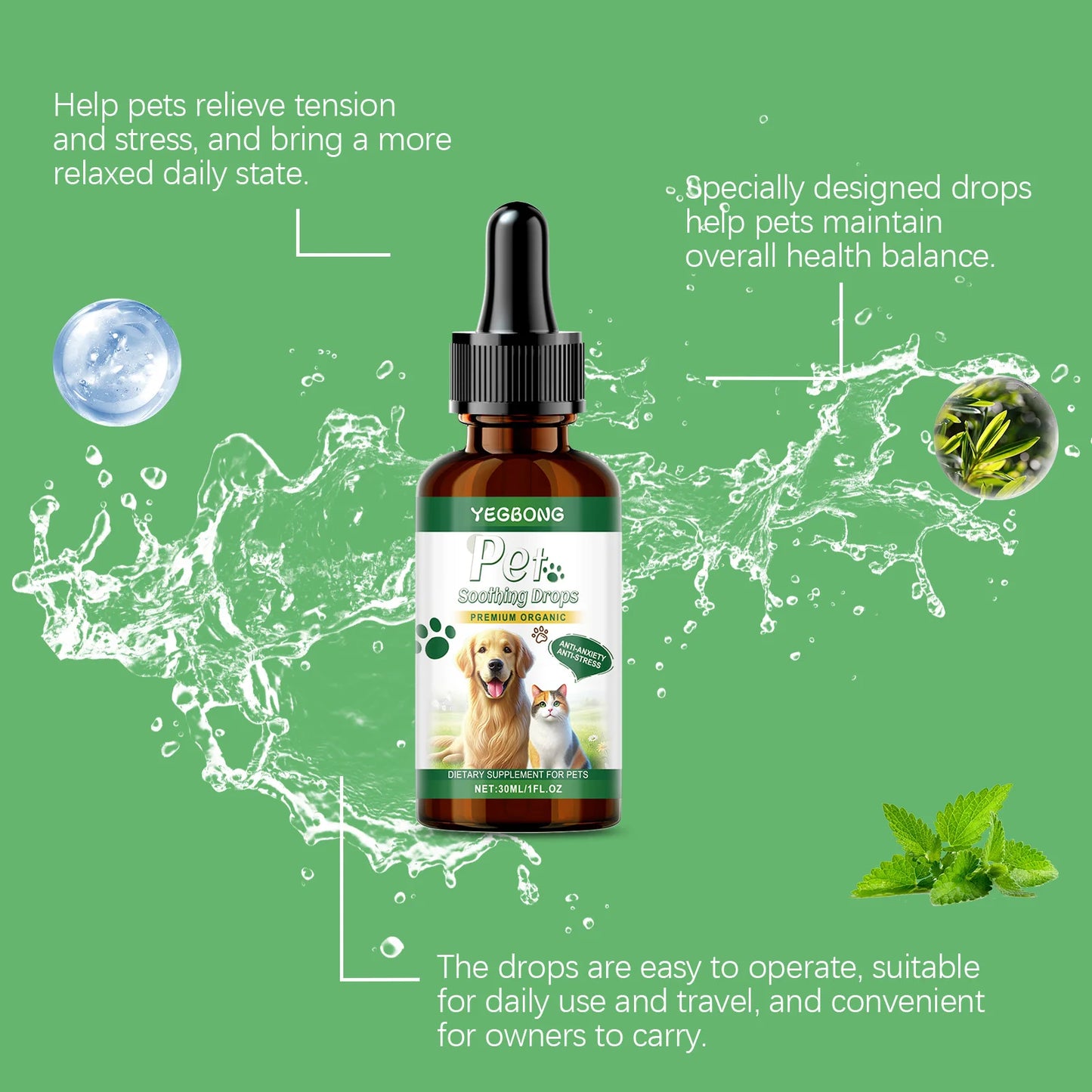YEGBONG Pet Soothing Drops for Skin Health and Calming