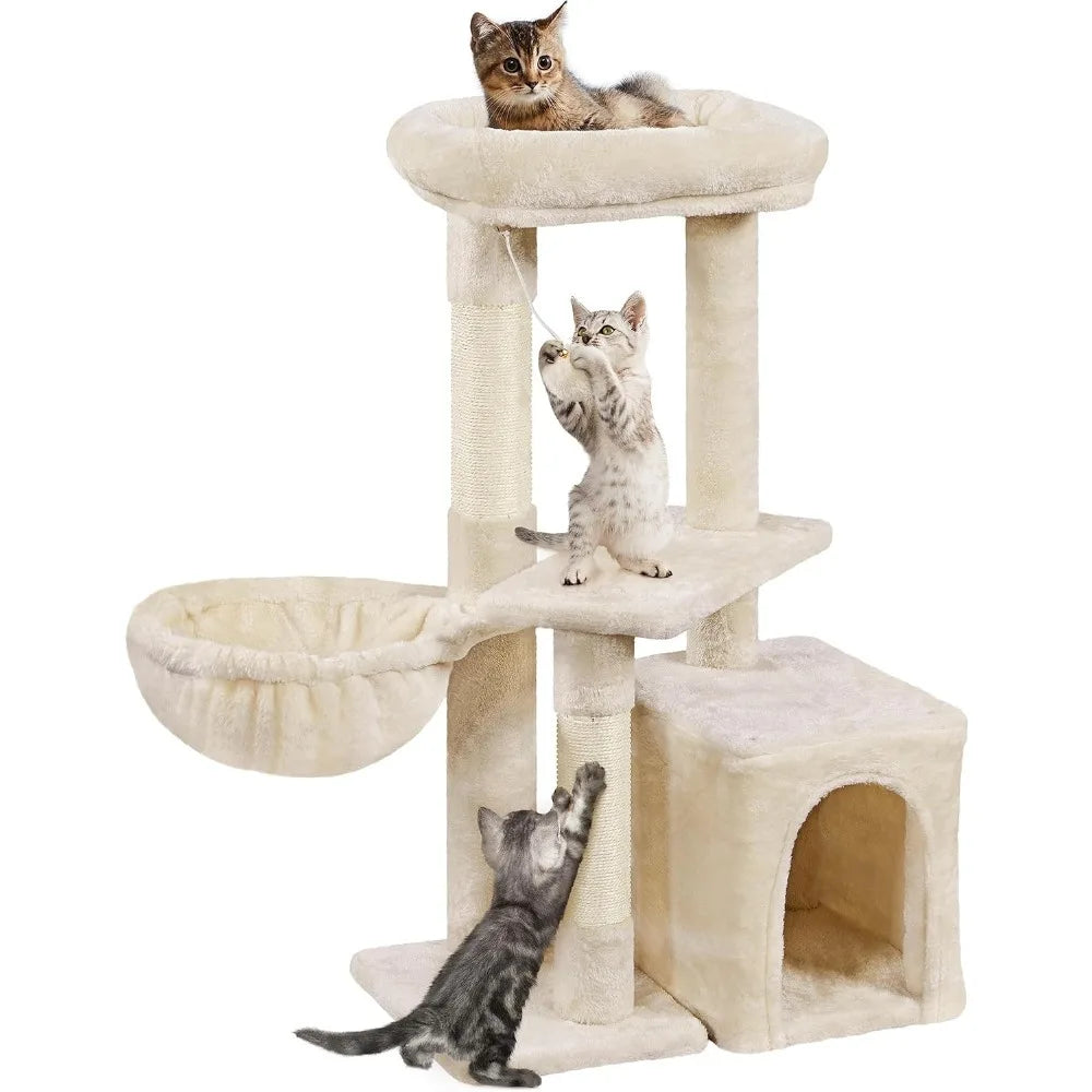 NONECN Cat Tree Tower With Condo Nest And Scratching Posts