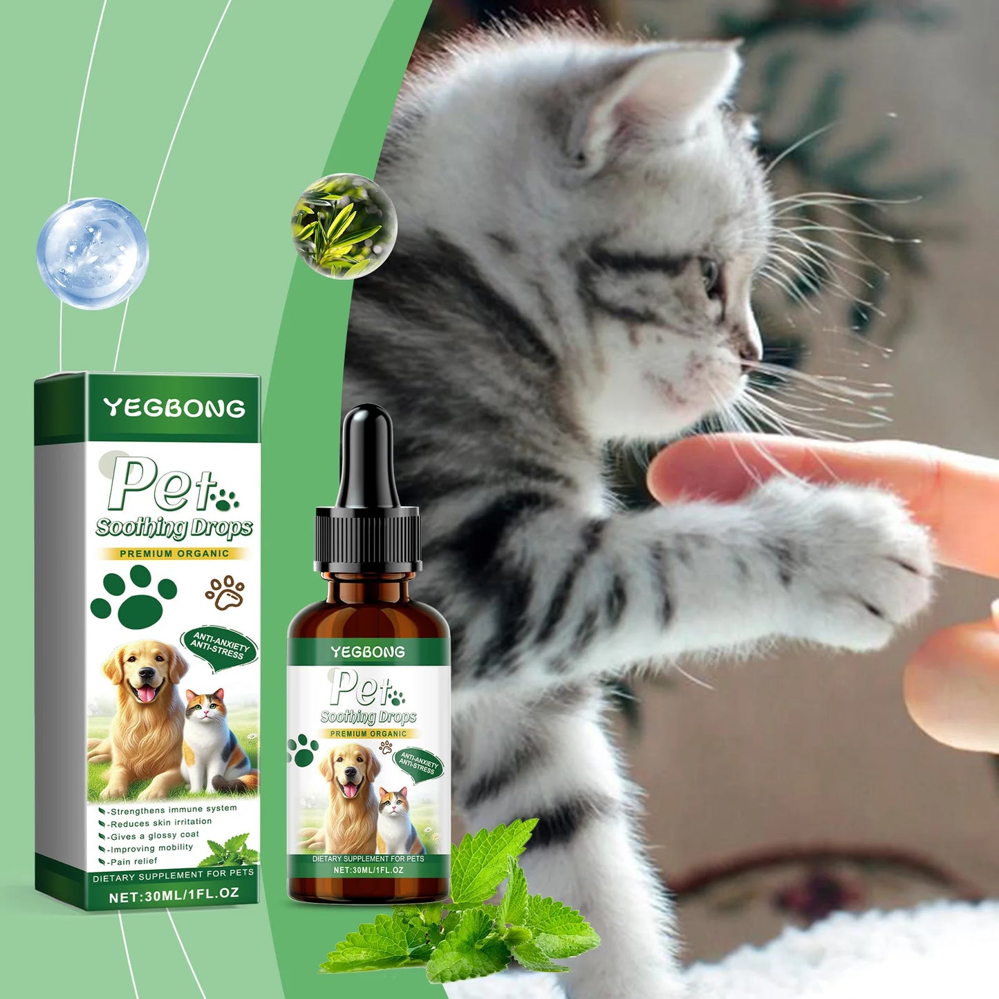 YEGBONG Pet Soothing Drops for Skin Health and Calming