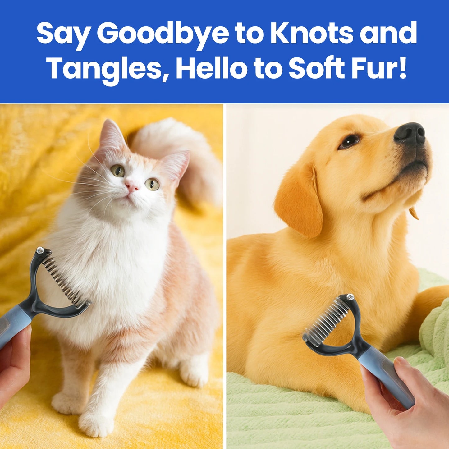 Dog And Cat Deshedding Brush And Massager Set For Pets