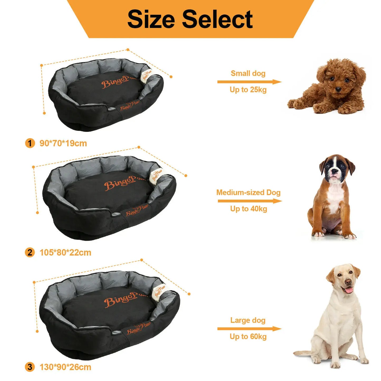 Bingopaw Waterproof Orthopedic Sofa Dog Bed