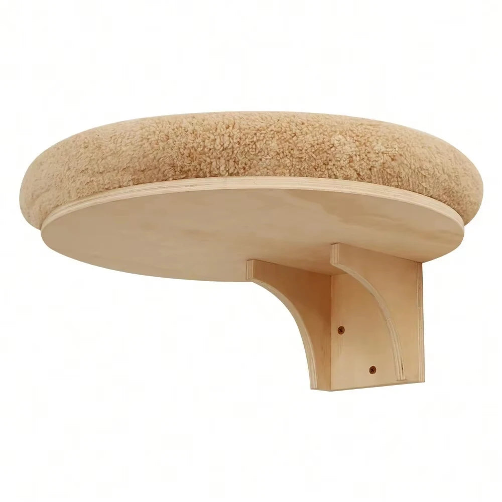 Cat Wall Mounted Pine Wood Climbing Tree With Scratching Post