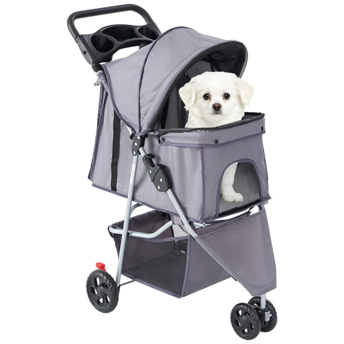 DUMOS Foldable Triple Wheel Pet Stroller For Dogs Cats Outside