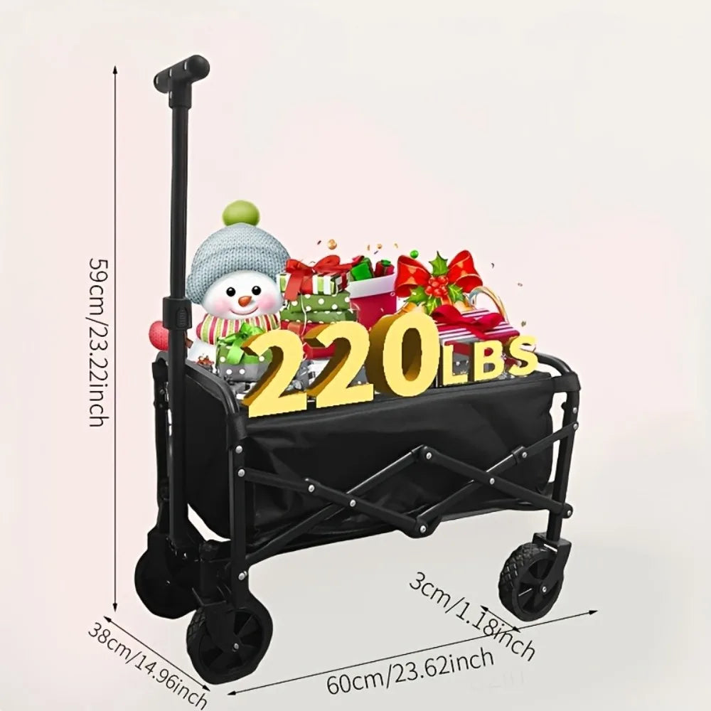 Heavy-Duty All-Terrain Folding Cart With Stainless Steel Frame