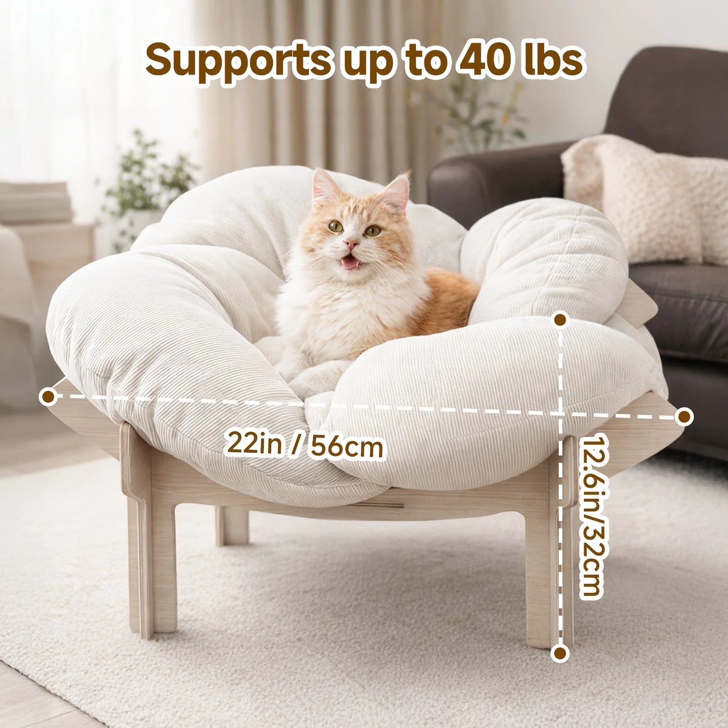 Luxurious Flower Shaped Cat And Small Dog Bed EVA Base