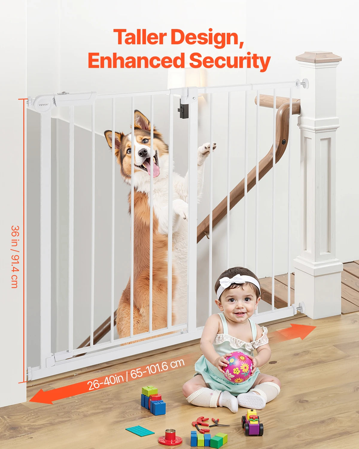 SucceBuy Easy Step Walk Thru Baby And Dog Gate With Pressure Mount