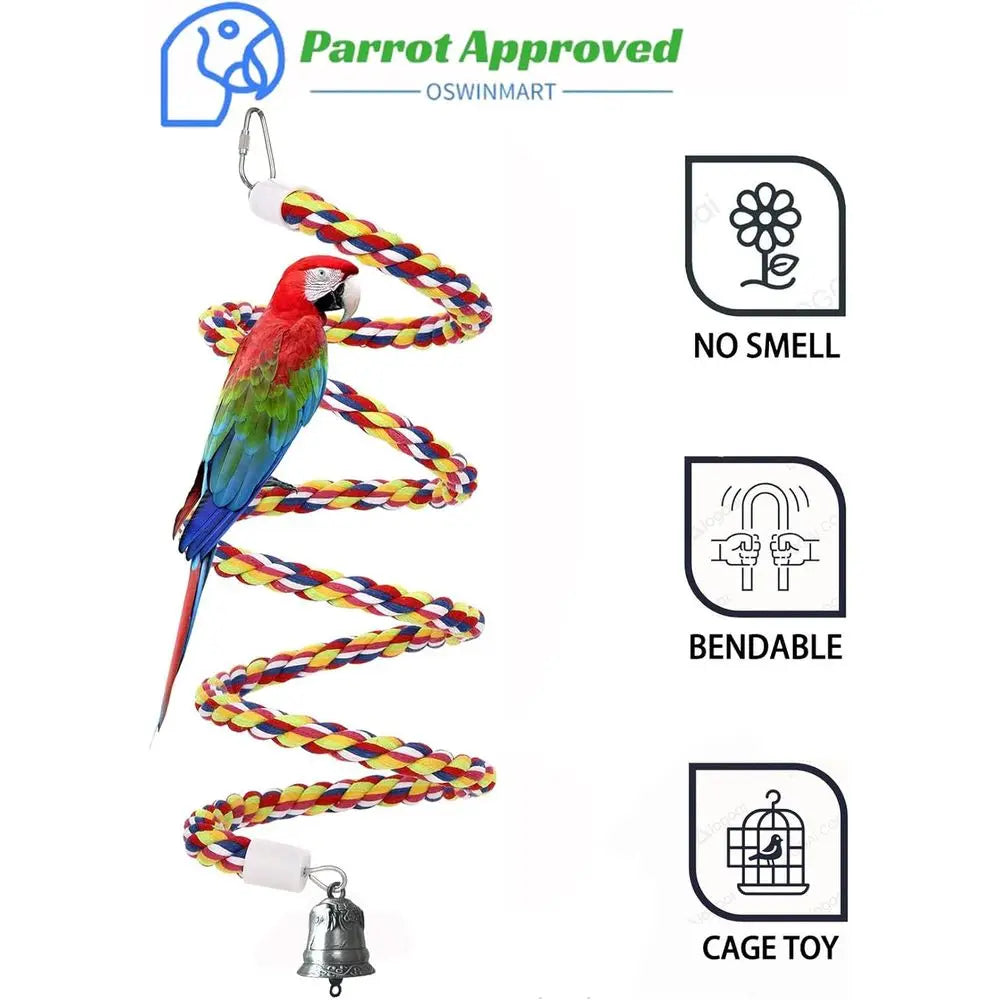 Cotton Bird Perch Swing for Small Parrots and Similar Birds