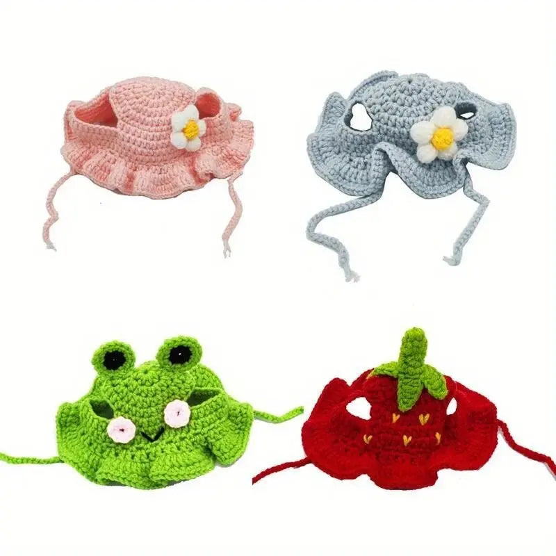 Kittens Knitted Cat Hat Elastic Winter Pet Accessory