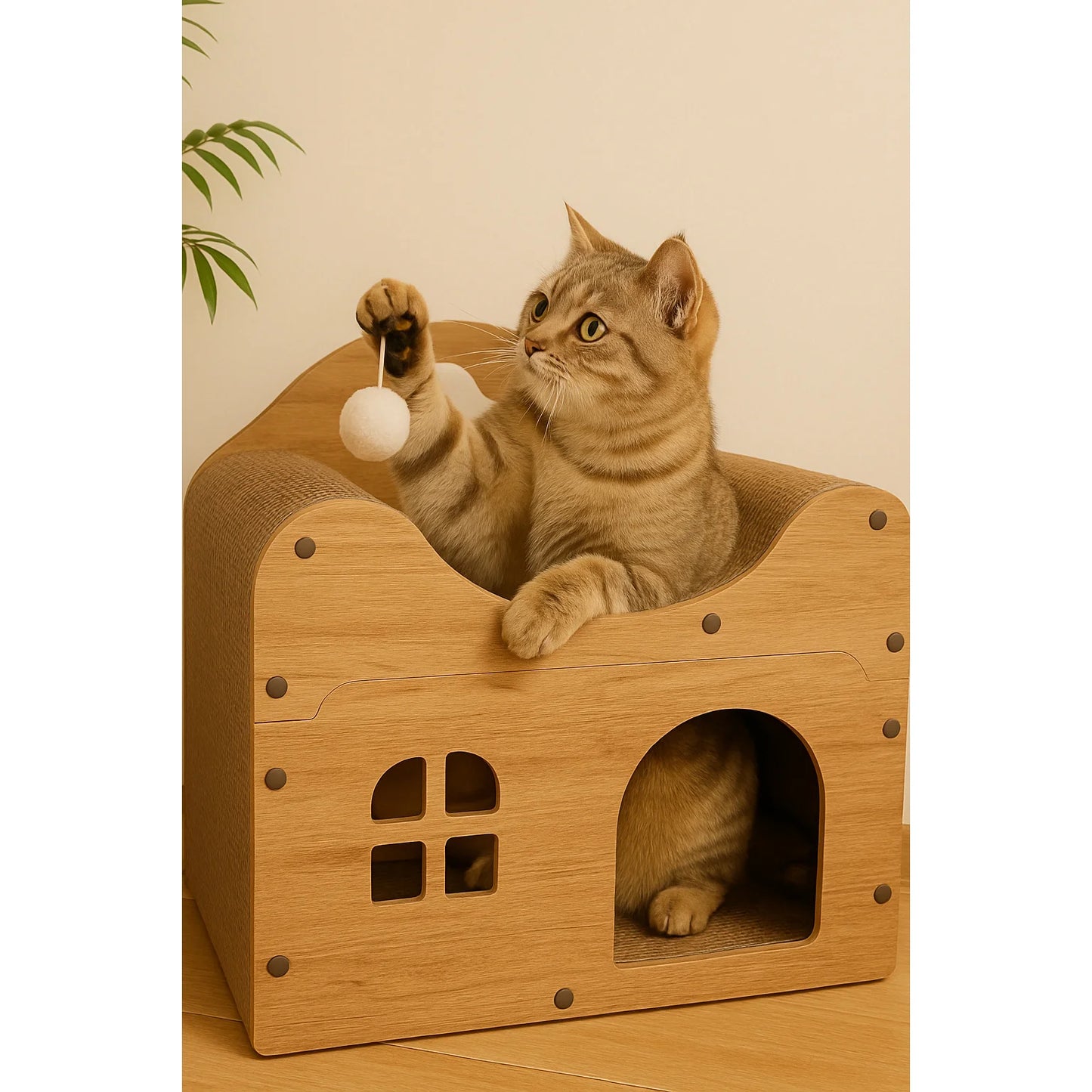 Spacious Cat House Condo With Dual Scratching Boards