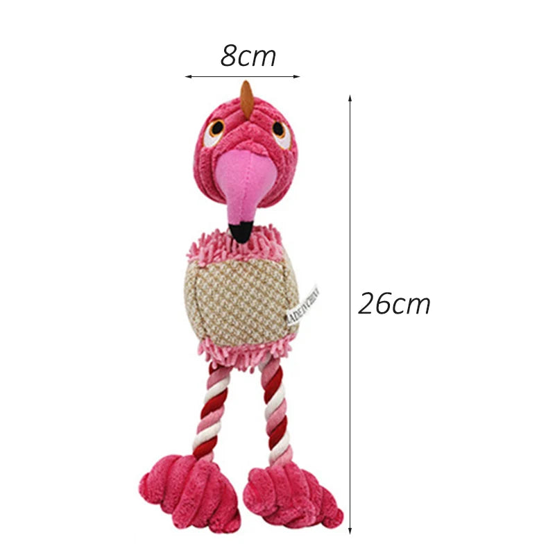 Plush Flamingo Squeaky Dog Chew Toy for Small Dogs