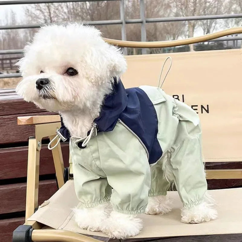 Pet Waterproof Raincoat Patchwork Jacket For Dogs And Cats