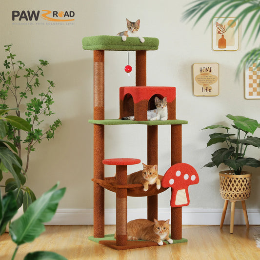 PAWZ Road Indoor Cat Tree With Hammock And Scratching Post