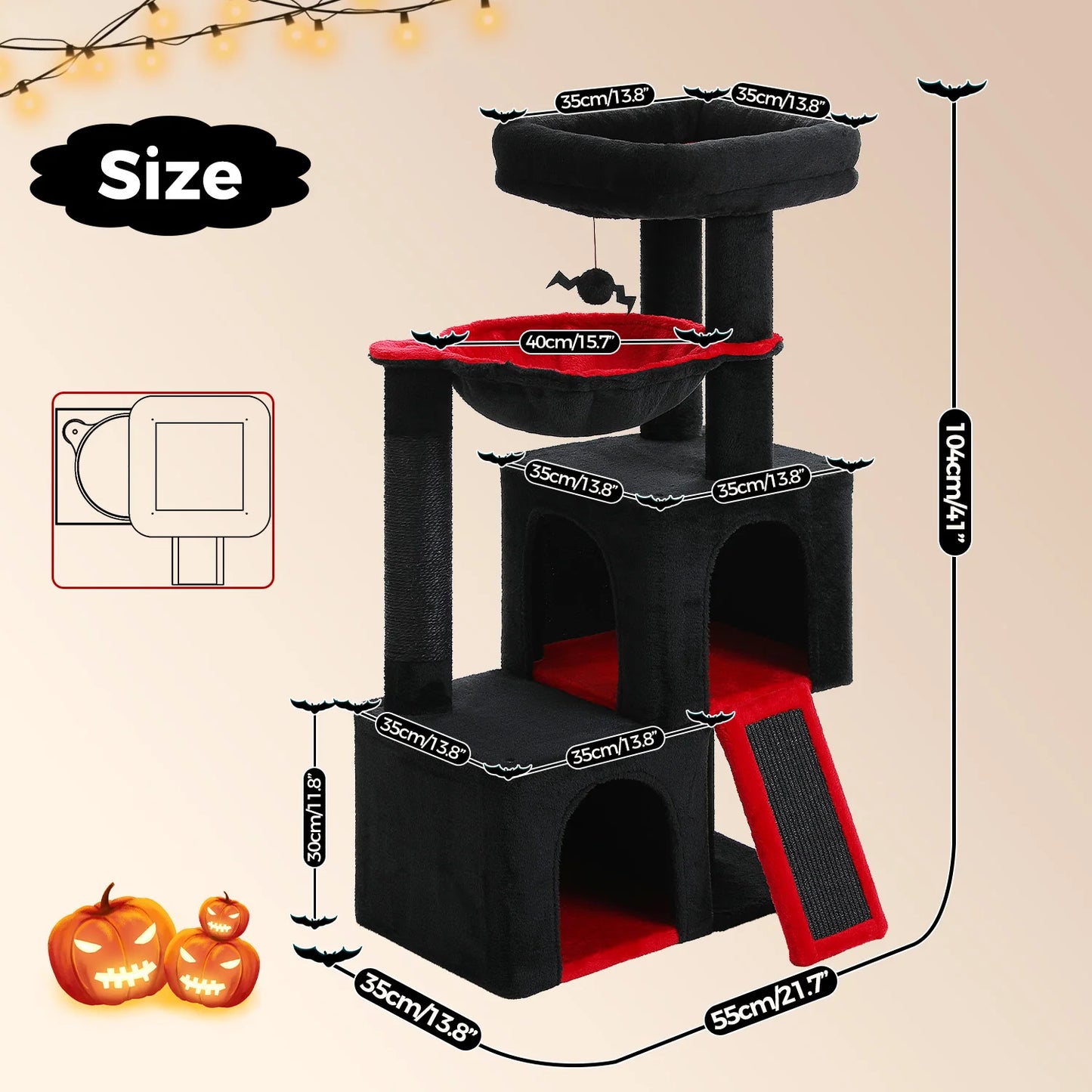 PAWZ Road Large Cat Tree Multi Level Tower With Condos
