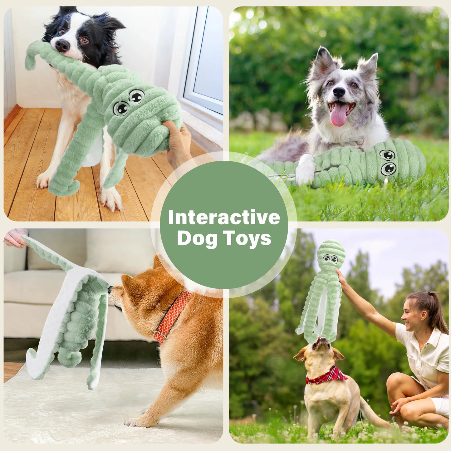 Octopus Design Plush Squeaky Dog Chew Toy for Dogs