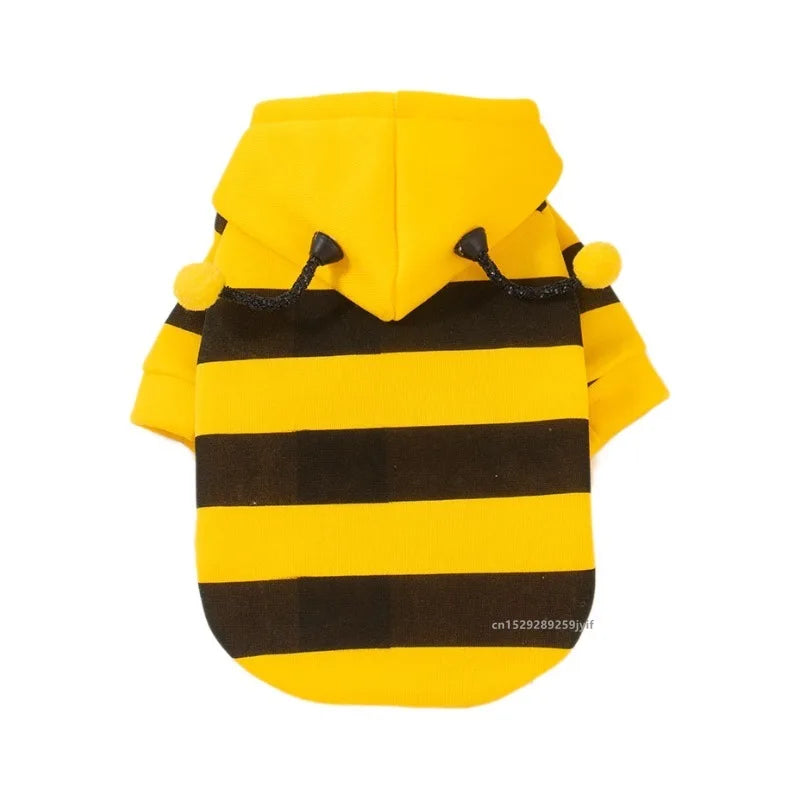 Bee Pet Puppy Coat Outfit Winter Warm Dog Hoodie Costume