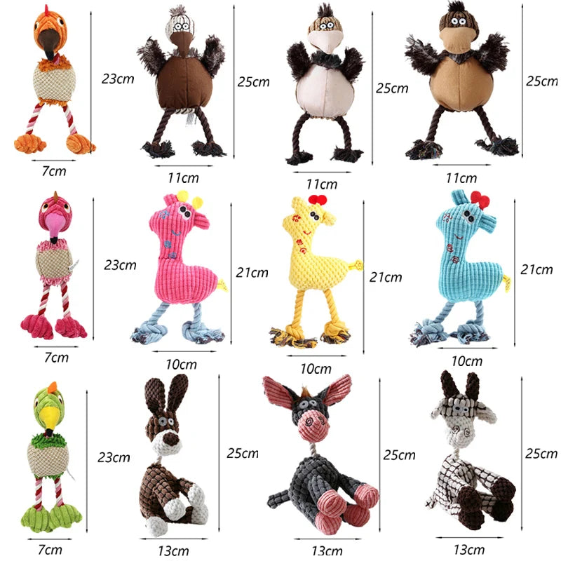 Plush Flamingo Squeaky Dog Chew Toy for Small Dogs