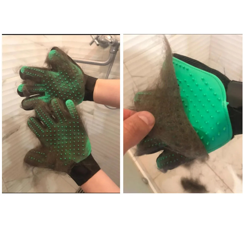Premium Pet Grooming Brush Gloves For Dogs And Cats Deshedding Tool
