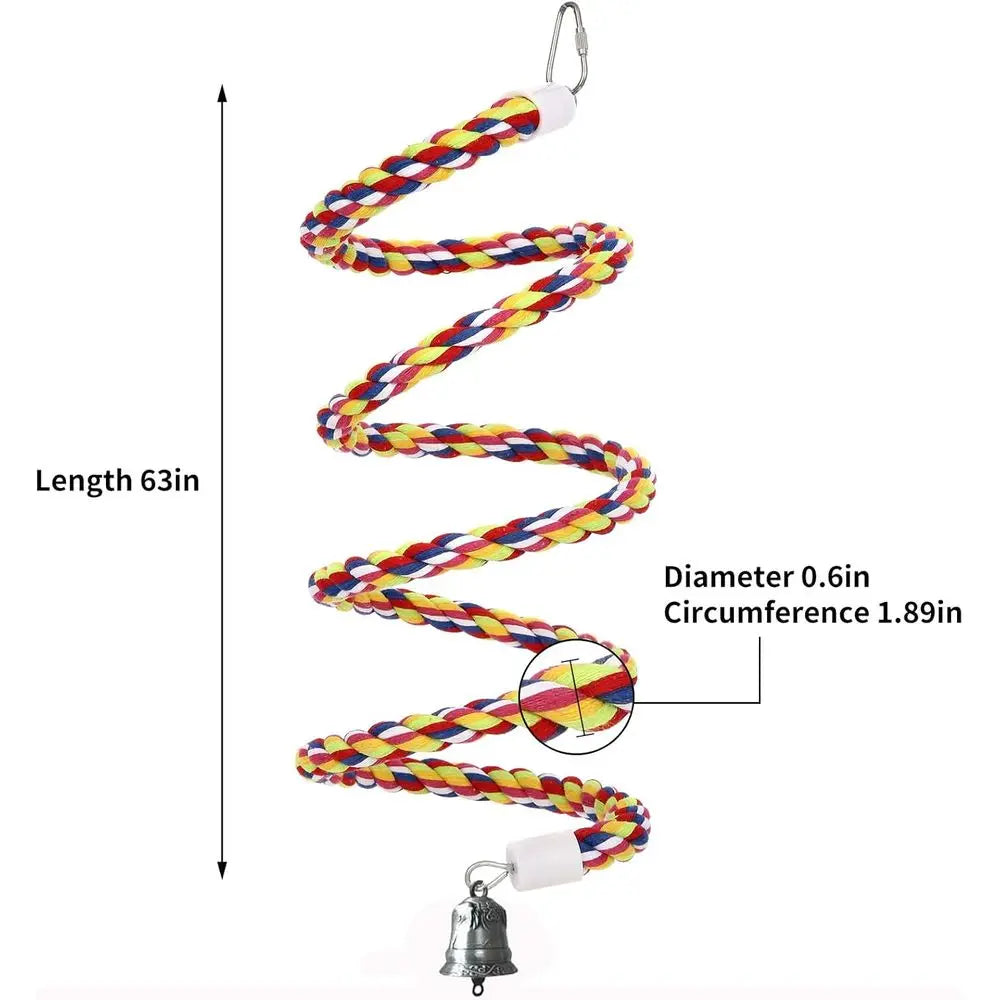 Cotton Bird Perch Swing for Small Parrots and Similar Birds