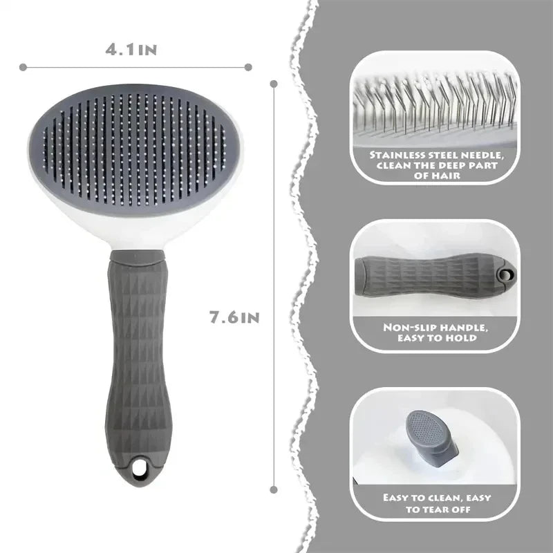 AEHOME Pet Grooming Brush Self-Cleaning Dematting Comb