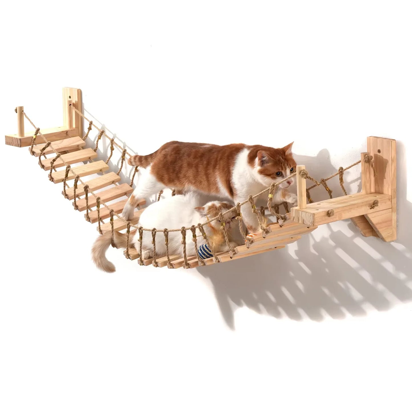Cat Roped Bridge Wall Mount With Sisal For Indoor Cats