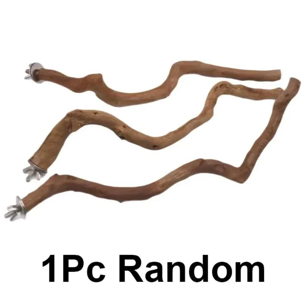 Grape Wood Bird Perch Standing Stick For Parrots Cockatiels Parakeets