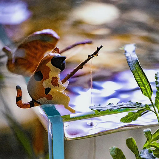 Alloet Kitten Fishing Ornament Aquarium Landscape Decor