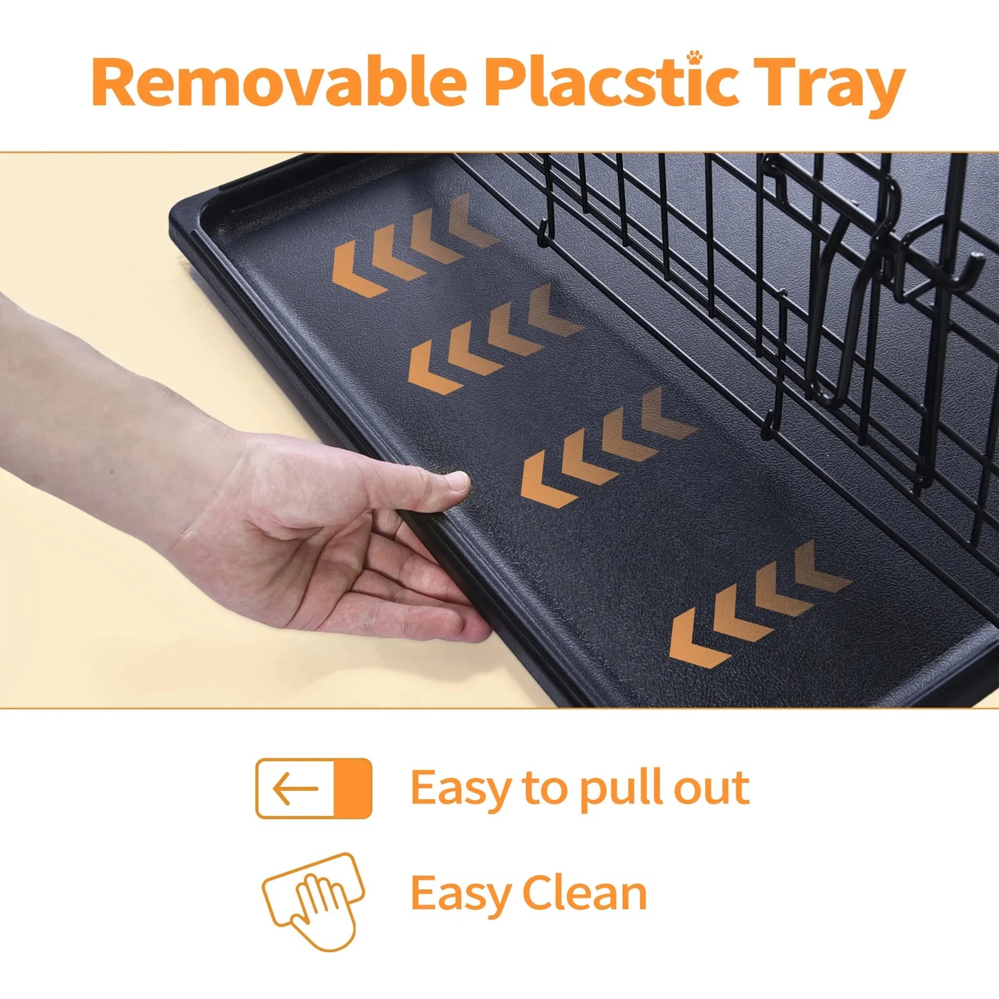 Foldable Metal Wire Dog Crate Kennel Portable Tray Divider