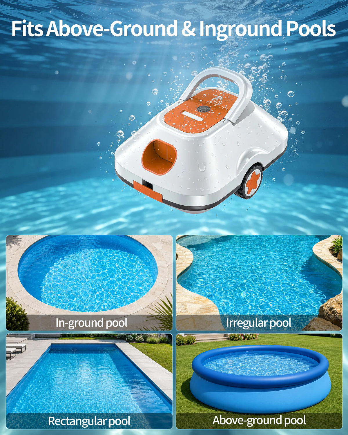 Vastorm Cordless Robotic Pool Cleaner Smart Navigation Auto Parking